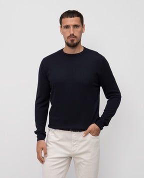 Canali Blue cashmere sweater MK02165C0012