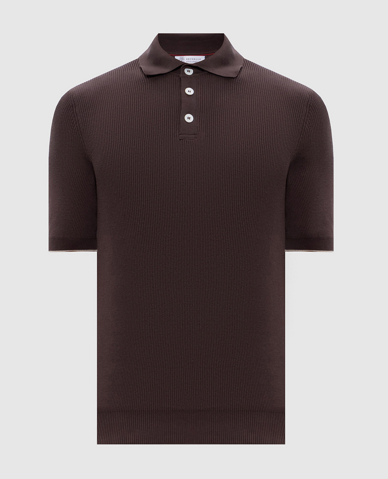 

Brown ribbed polo shirt Brunello Cucinelli