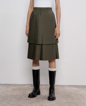 Brunello Cucinelli Khaki pleated skirt M0H77G2672