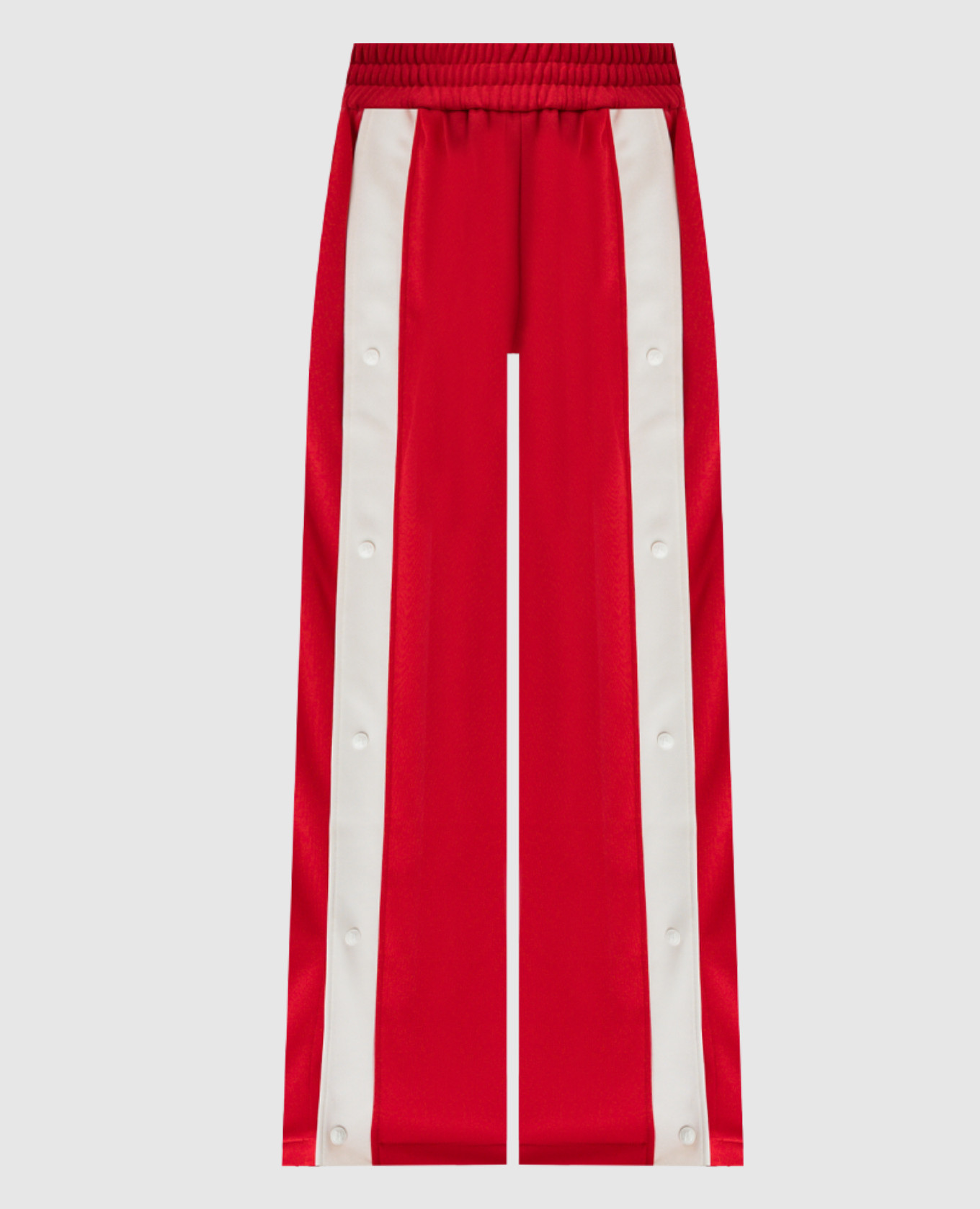 Red sports pants with stripes palm angels