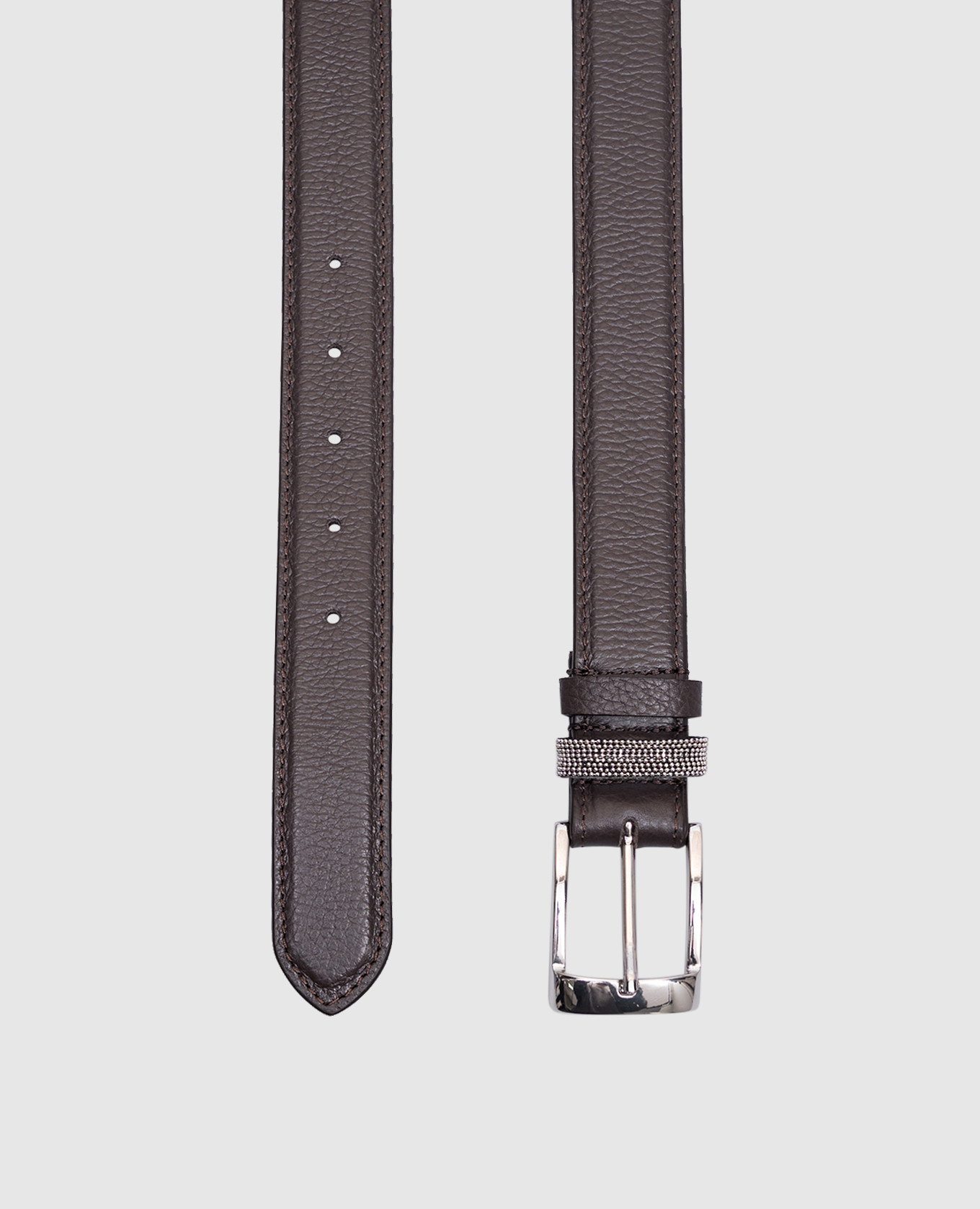

Brown leather belt with monil chain Peserico