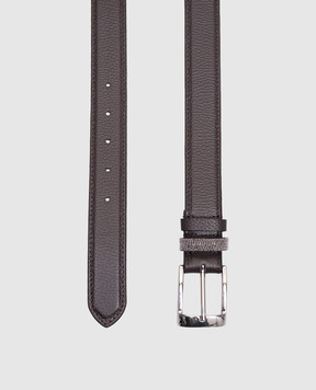 Peserico Brown leather belt with monil chain S32588C0CC481