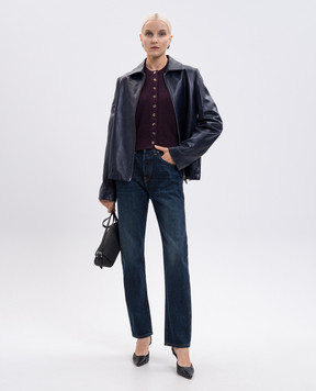 Khaite Jackson blue leather jacket 6175937