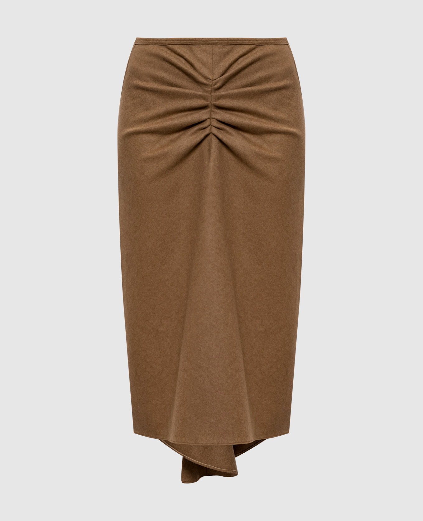 

Brown wool and cashmere skirt with drape Victoria Beckham