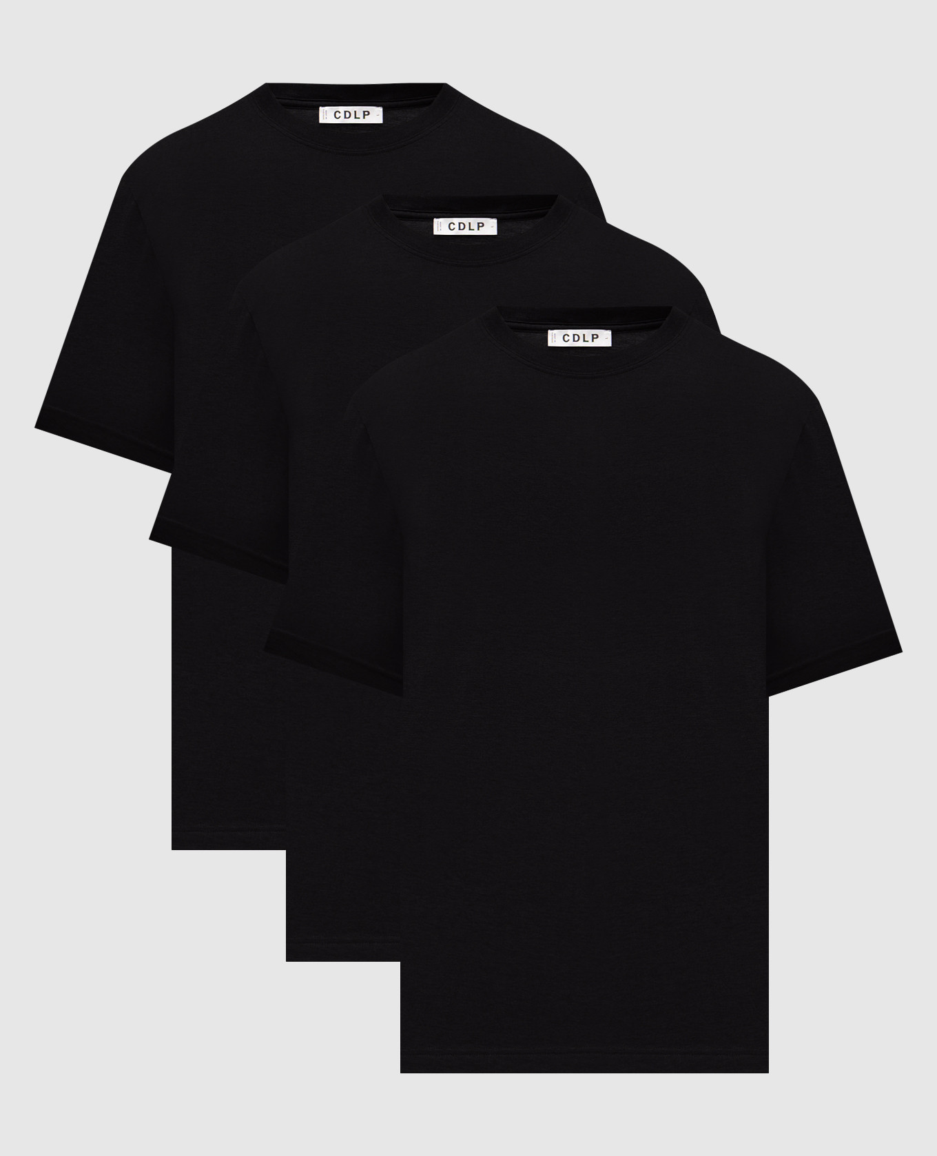 Set of black straight-cut T-shirts CDLP