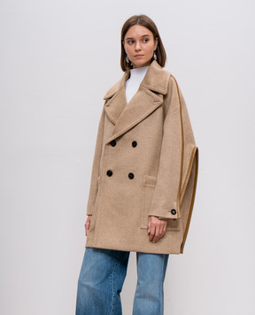 Bottega Veneta Brown double-breasted coat made of wool 792972V4CB0