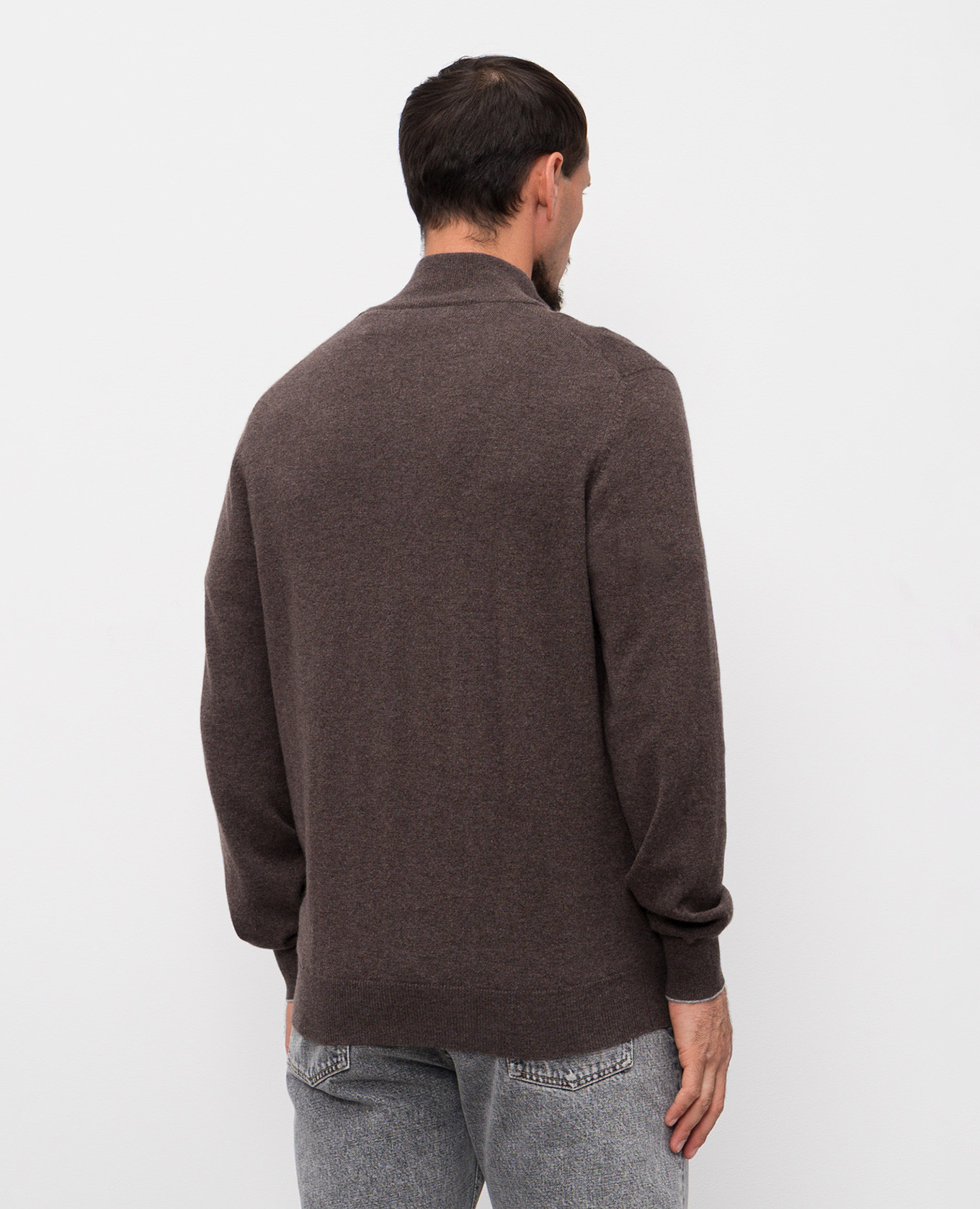 

Brown cashmere jumper with zipper Brunello Cucinelli