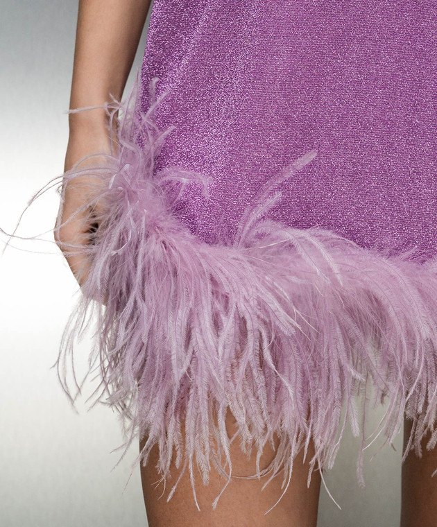 oseree purple dress Oseree Metallic Lurex Mini Dress