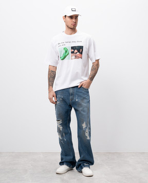 Dolce&Gabbana White t-shirt with a print G8PN9TG7O4Z