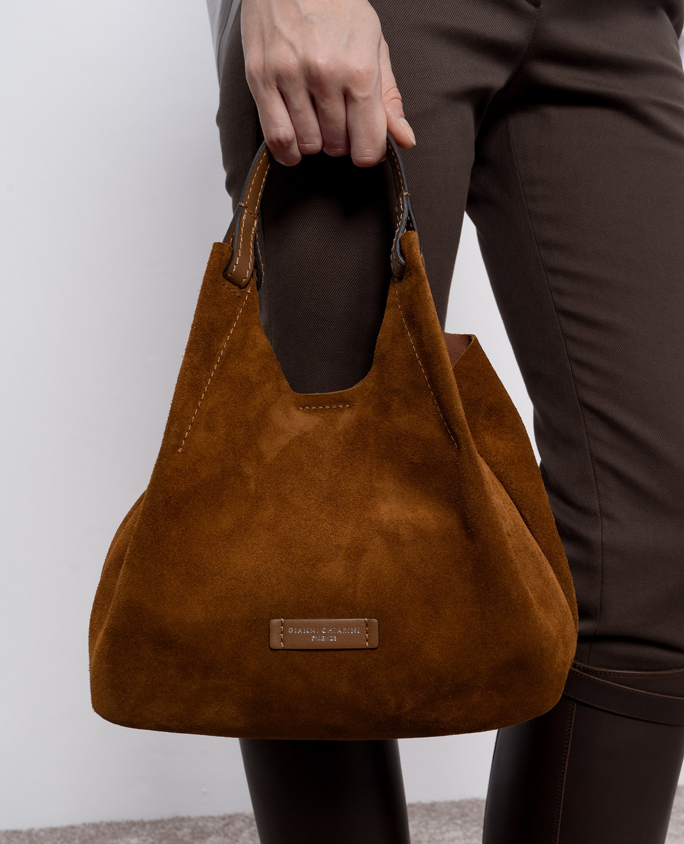 Dua brown suede tote bag Gianni Chiarini 2