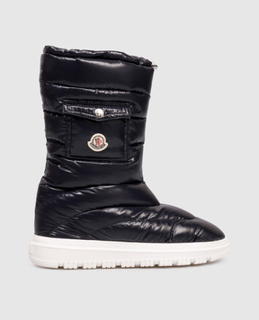 Moncler ENFANT Petit Gaia blue quilted boots K29544H00010M3463