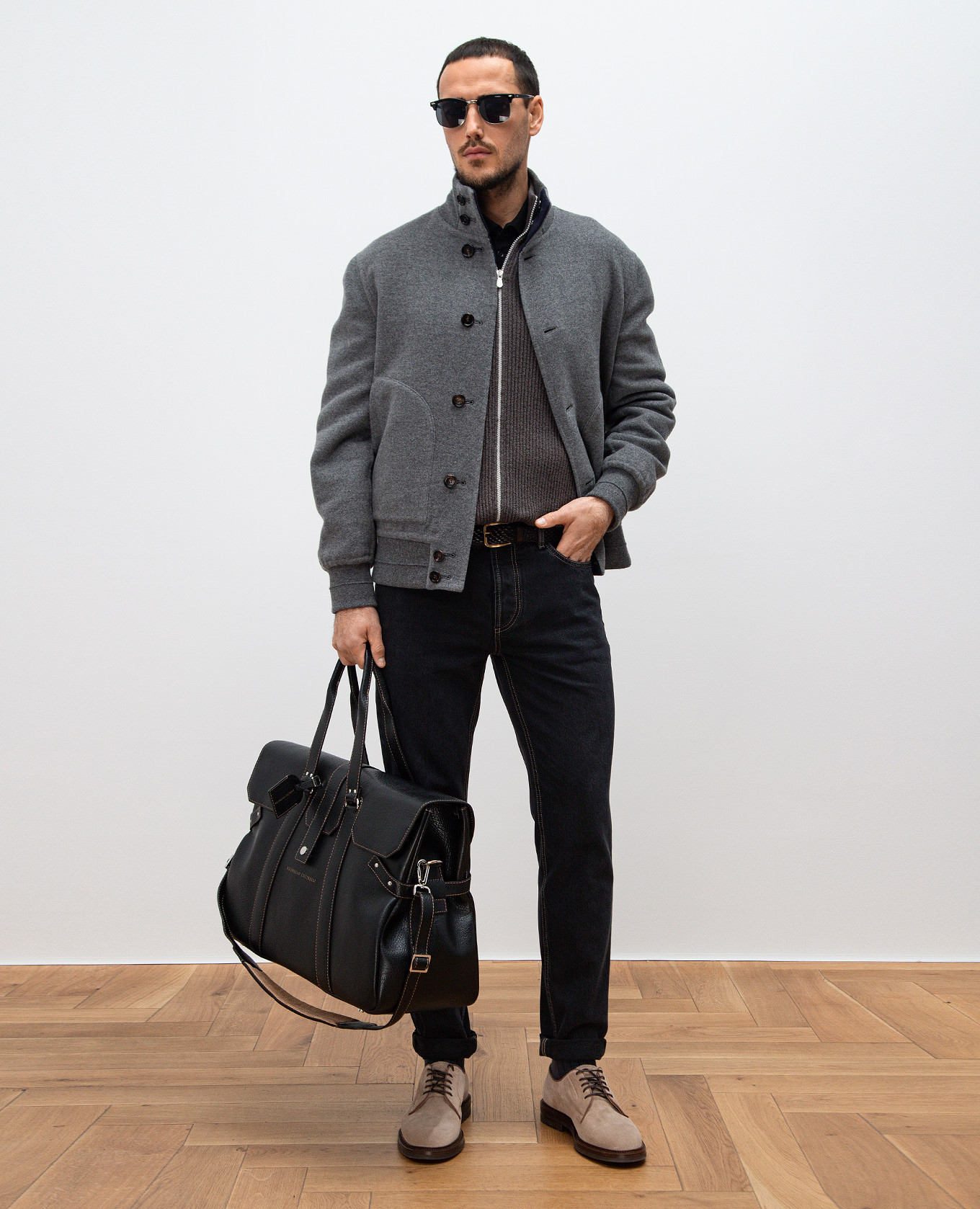 

Black jeans with logo patch Brunello Cucinelli