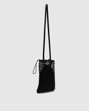 Juun.j Black leather woven crossbody bag JW53D4W015