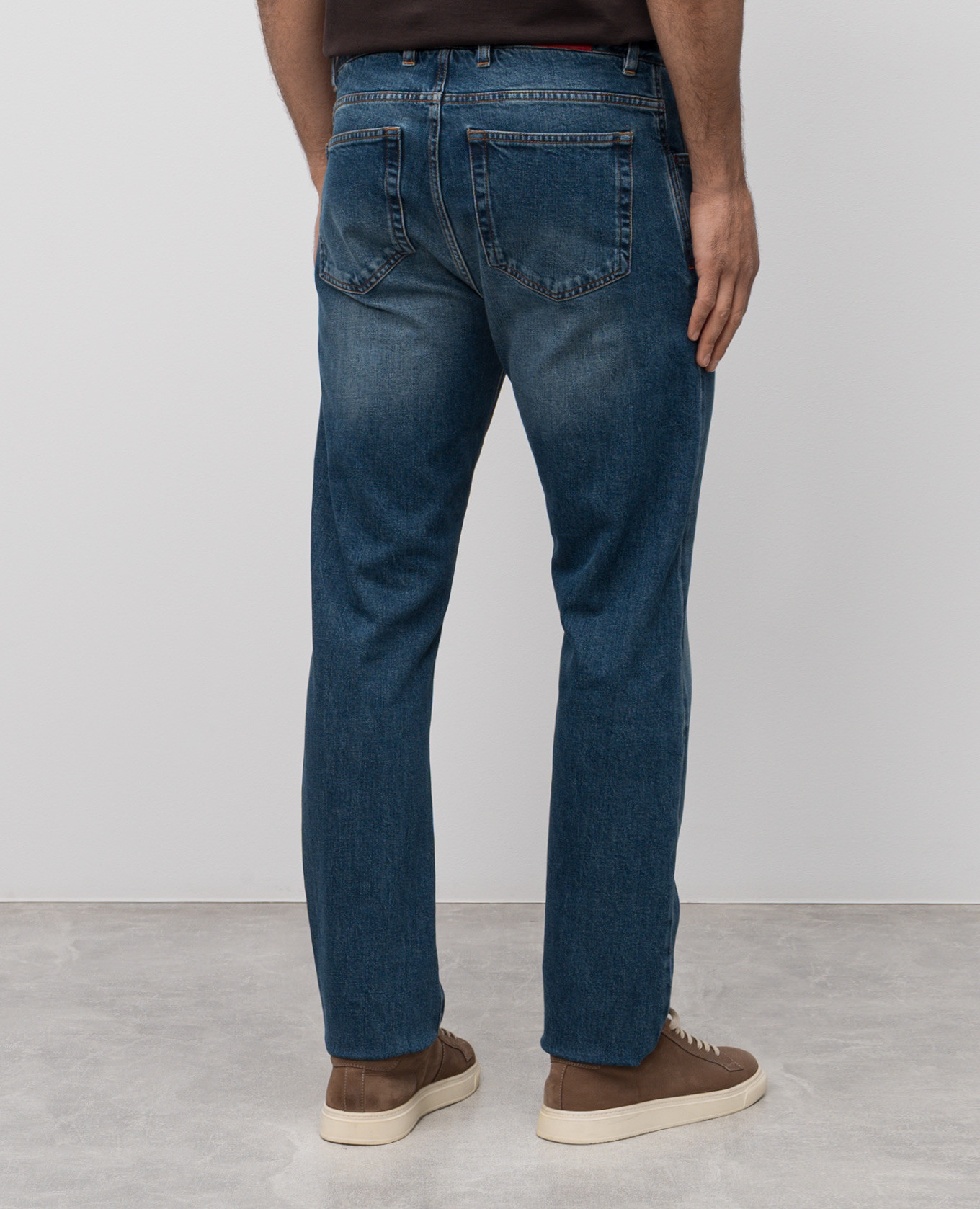 

Blue jeans with a worn effect ISAIA