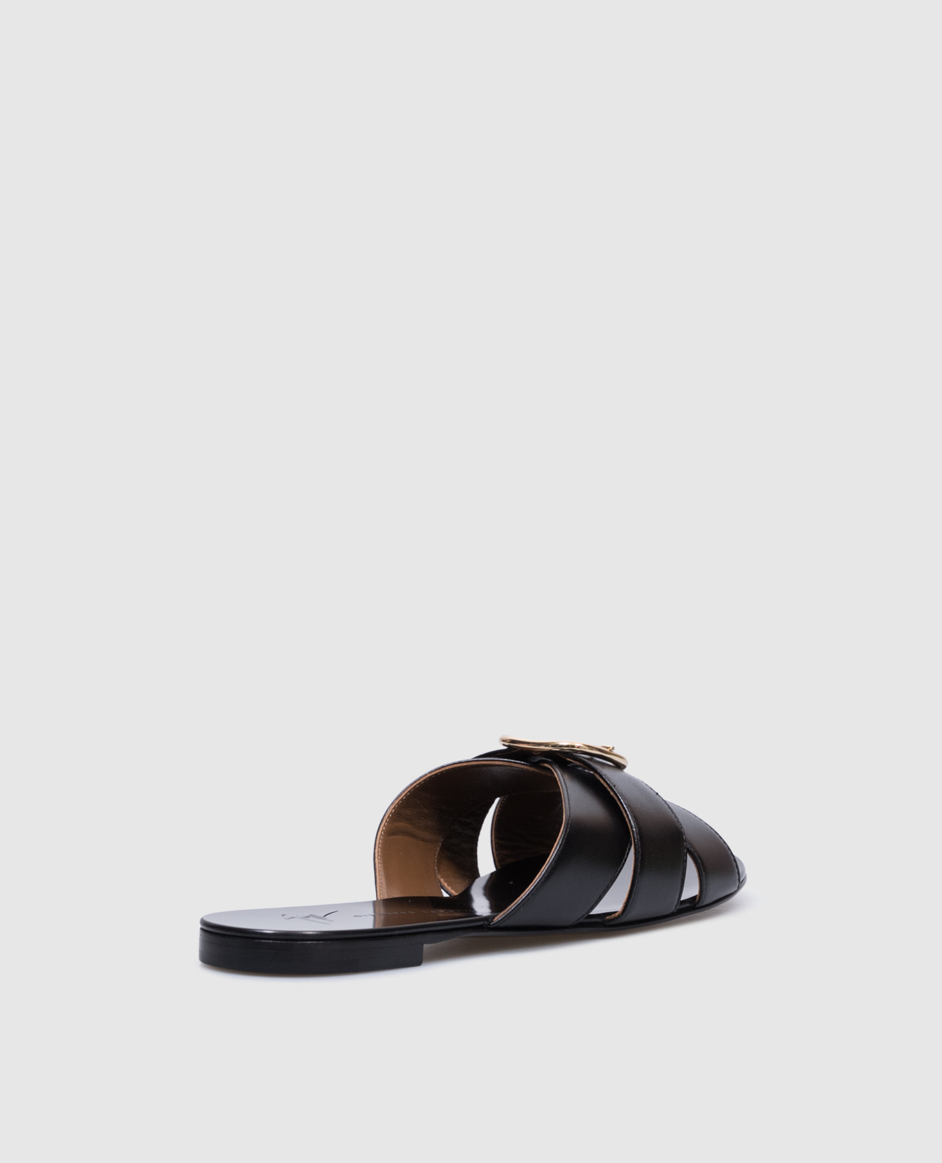 Anuvorock Black Leather Slides Giuseppe Zanotti 4