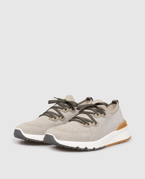 Brunello Cucinelli Sneakers with textured logo MZUKISO250