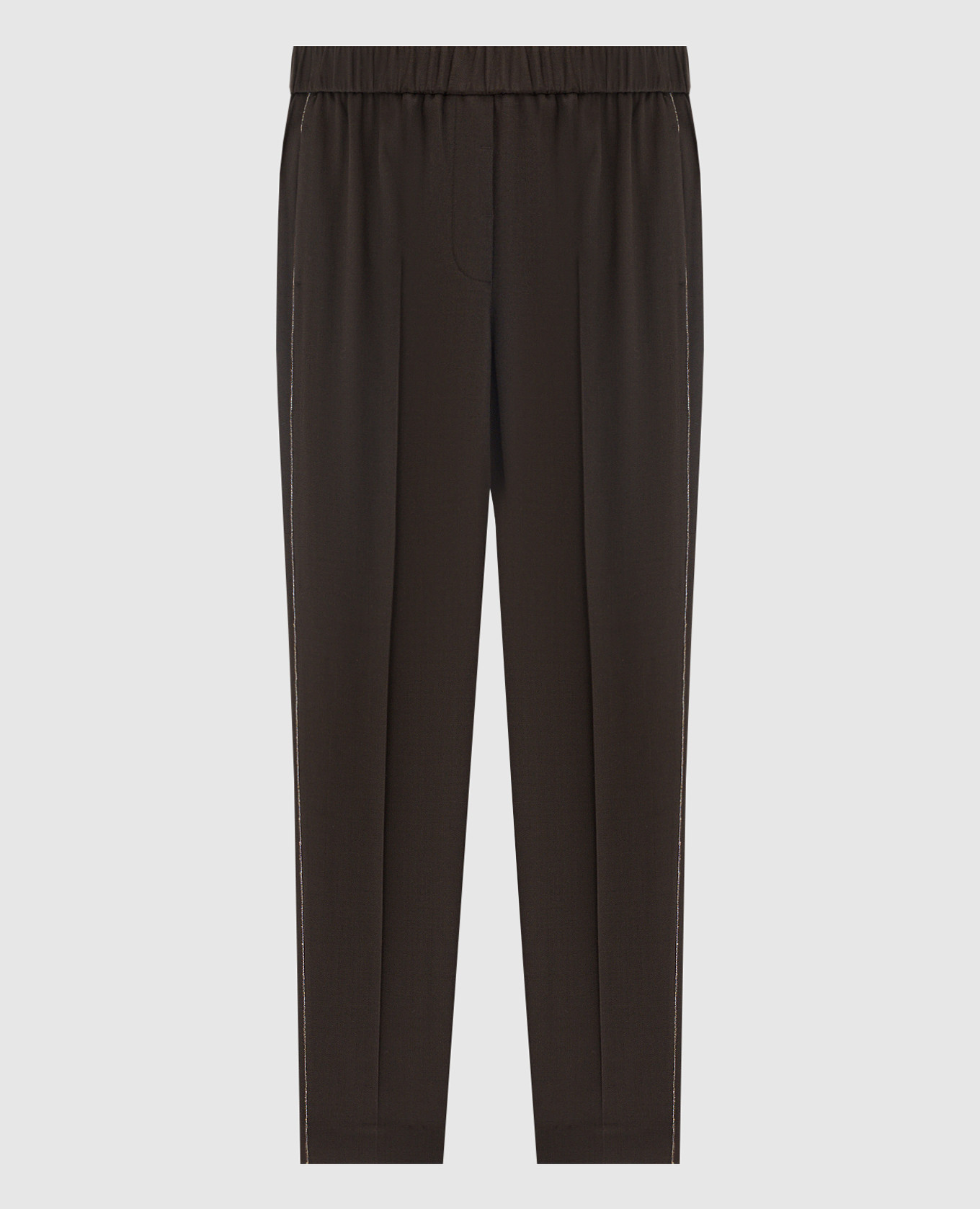 

Brown wool pants with monil chain Peserico