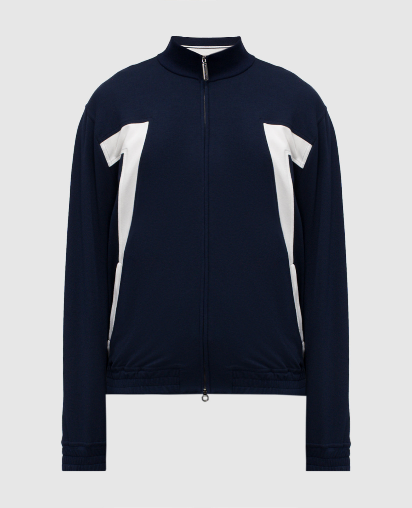 

Blue sports jacket with textured logo patch Stefano Ricci