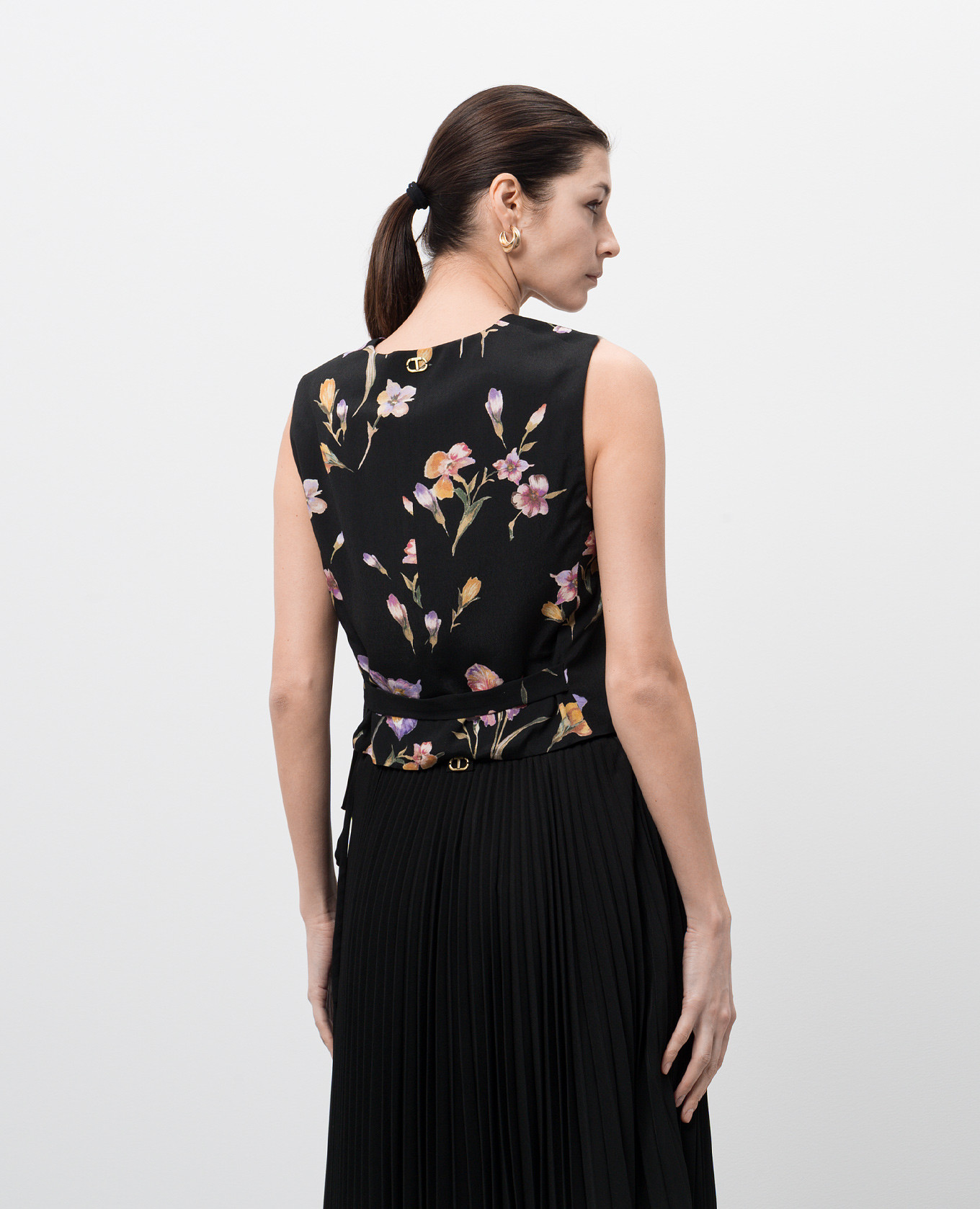 Black floral print vest Twinset 4