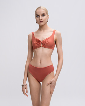 Fisico Pink swimsuit bodice with drapery FR51M0