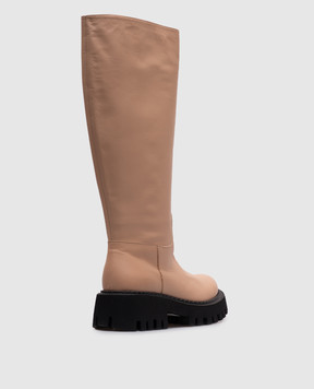 AREA Beige leather boots 239PELLEd