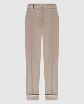 Peserico Beige wool pants with lurex P04253D03363