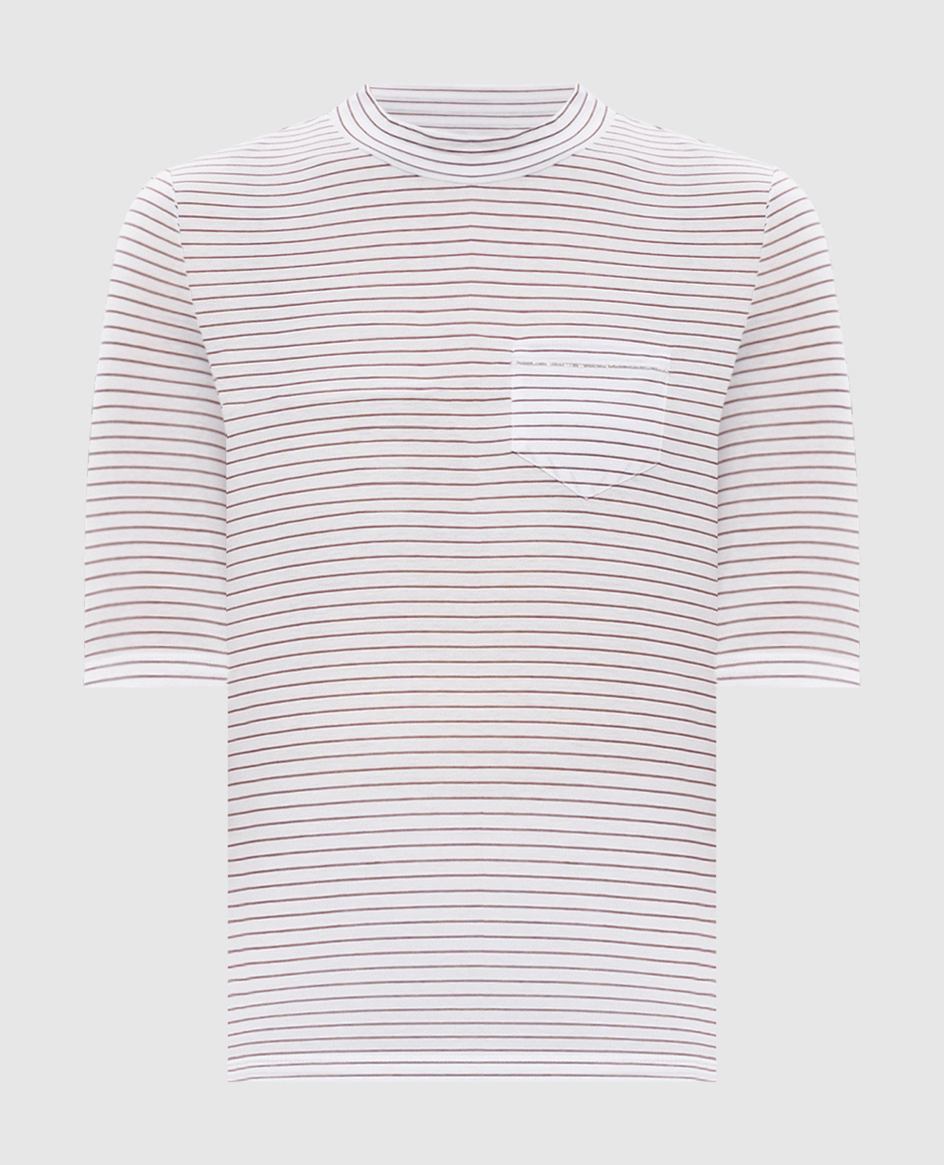 

White striped T-shirt with monil chain Peserico