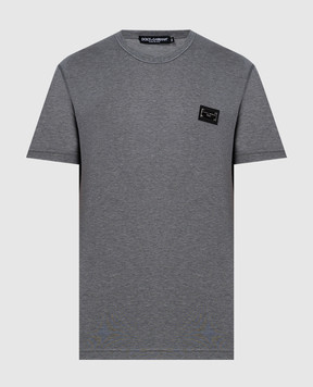 Dolce&Gabbana Gray t-shirt with metallic logo G8PT1TG7F2I