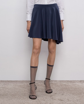 Brunello Cucinelli Blue silk mini skirt M0F51G2243