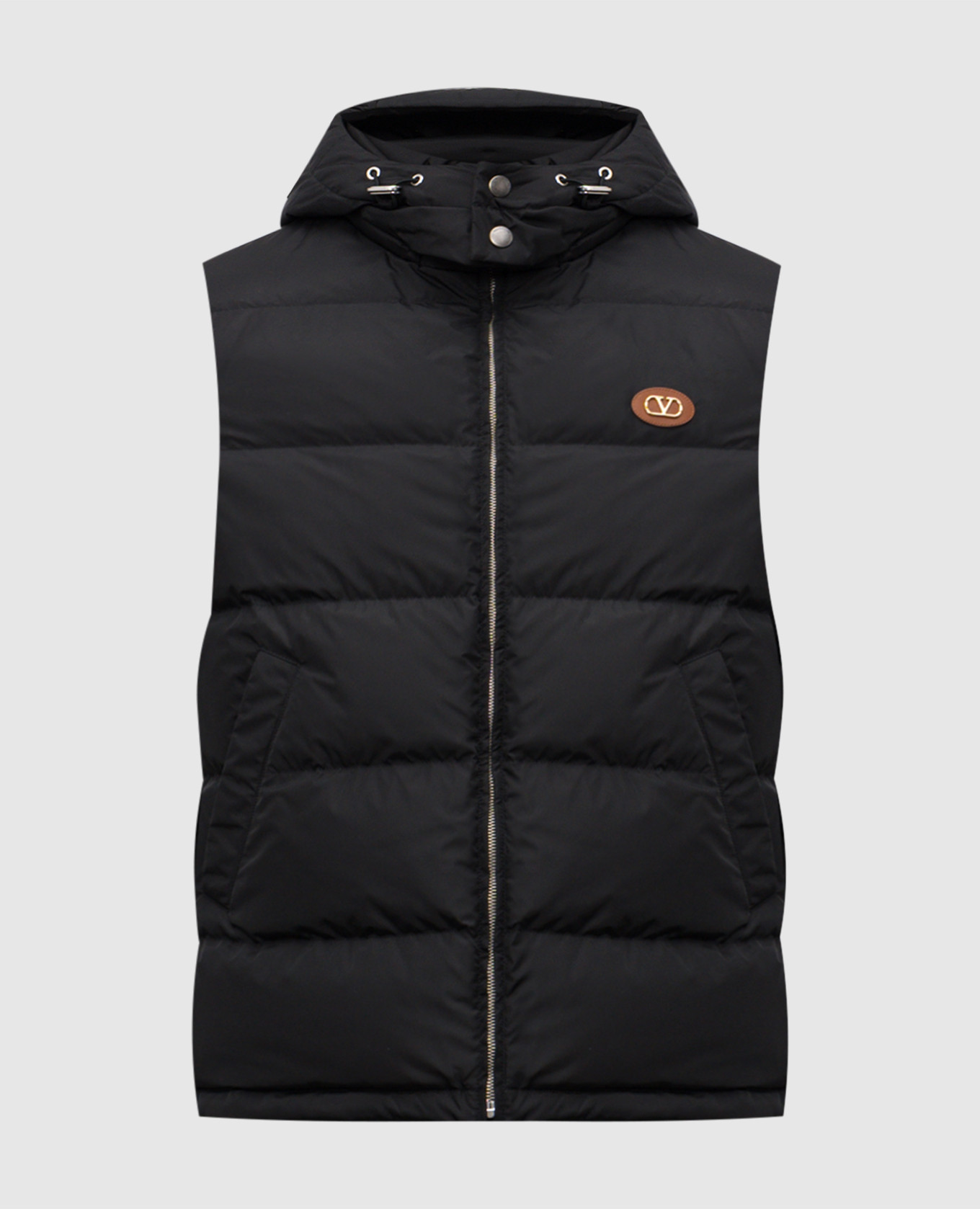

Black down vest with emblem Valentino