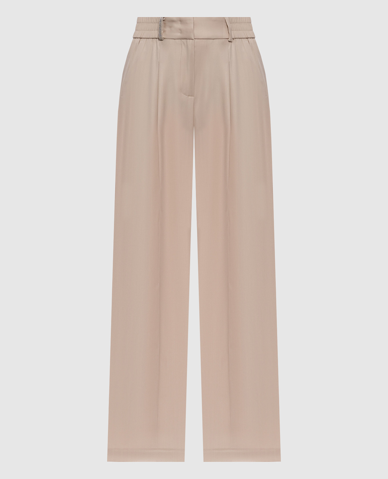 

Beige wool pants with monil chain Peserico