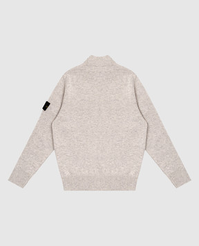Stone Island Children's gray sweater with wool and cashmere K2S165100014S00M168
