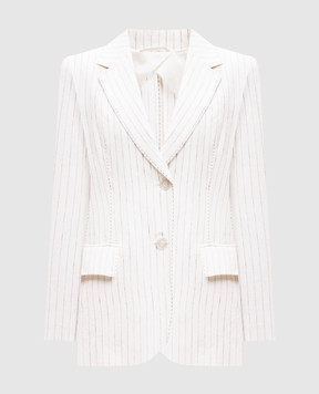 Max Mara TESO white striped linen jacket TESO