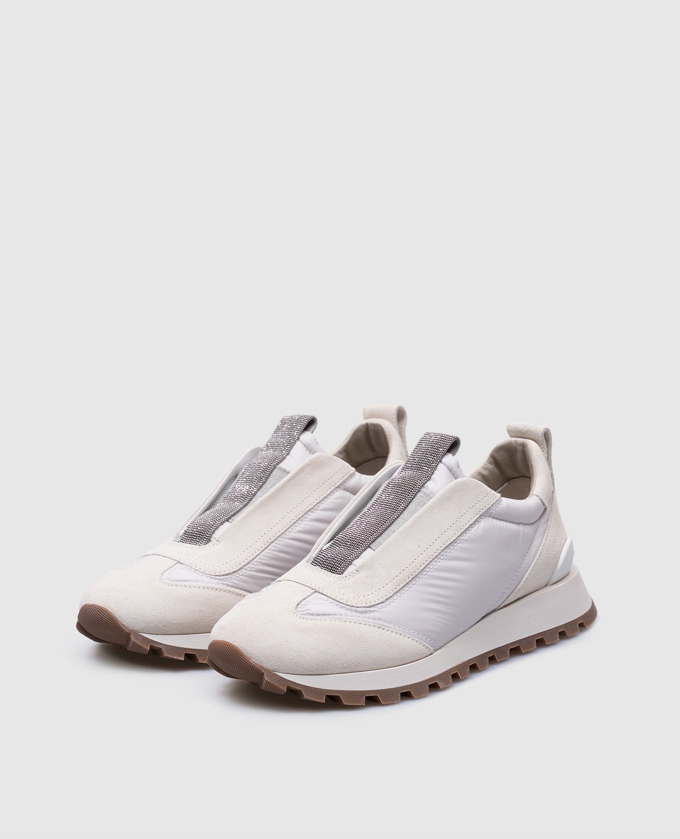 

White sneakers with a monil chain Brunello Cucinelli