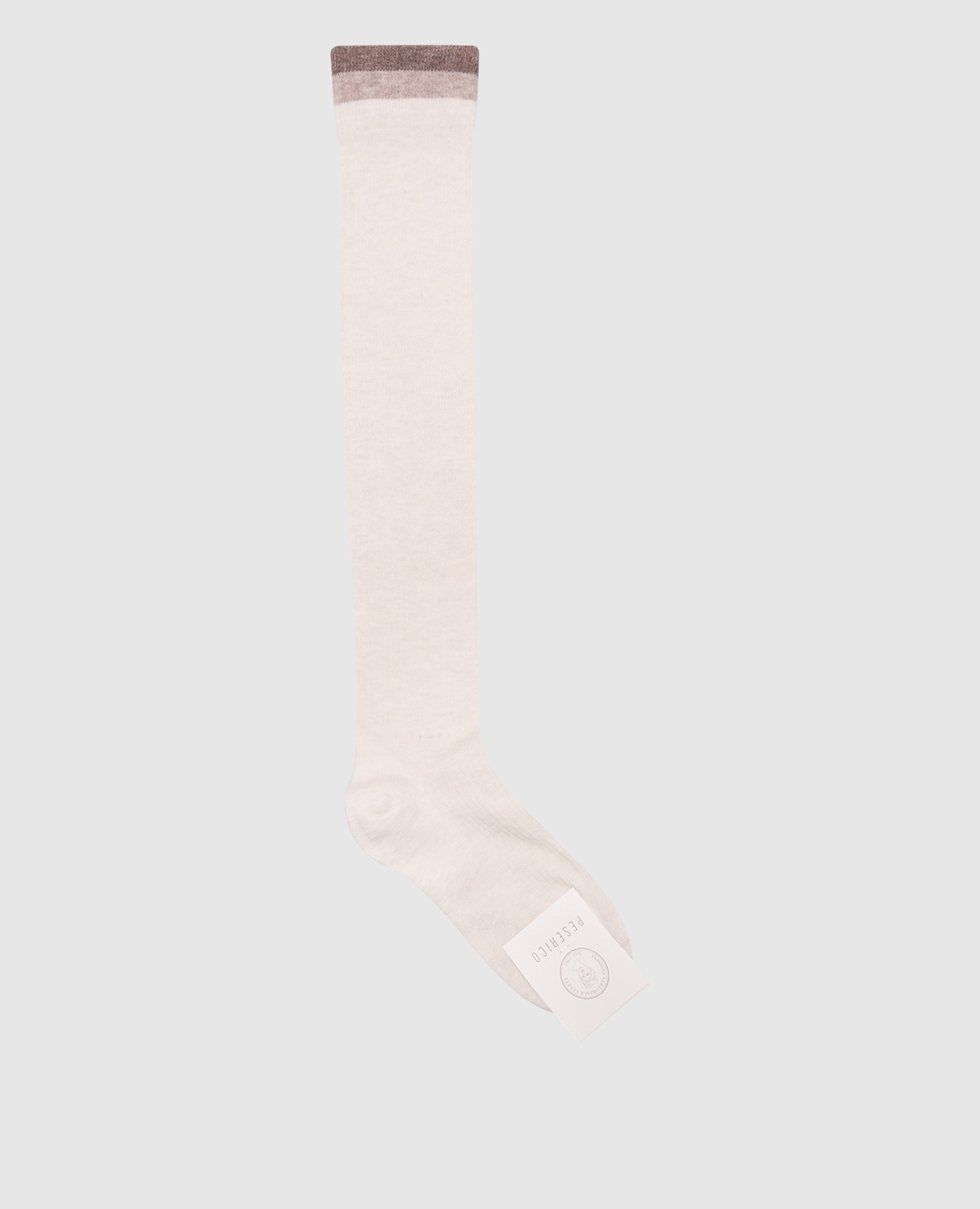 

Beige ribbed knee-highs Peserico
