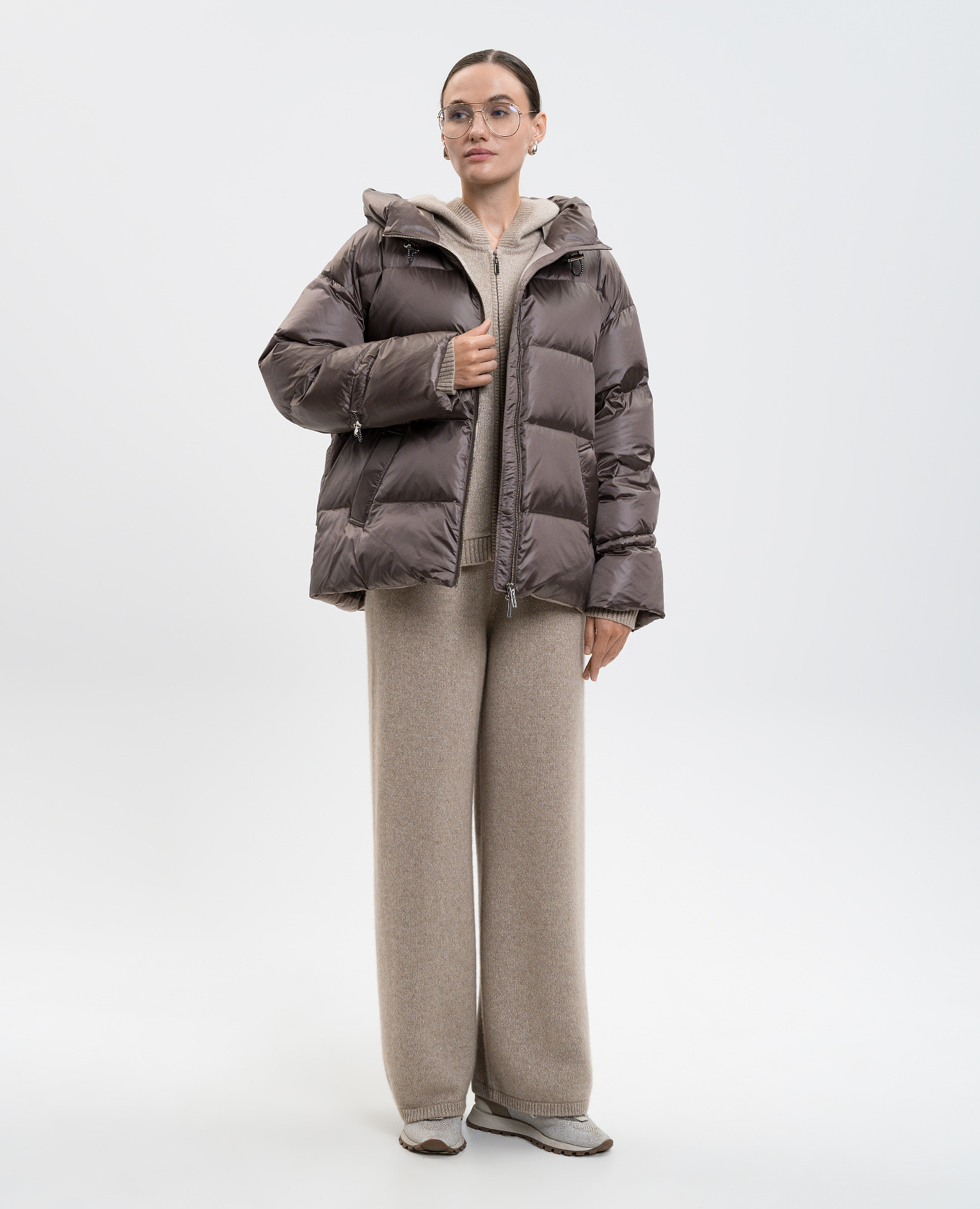 

Lilium beige insulated cashmere sports jacket Simonetta Ravizza