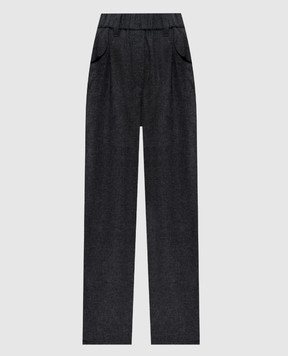 Brunello Cucinelli Gray wool and cashmere pants MB162P8417
