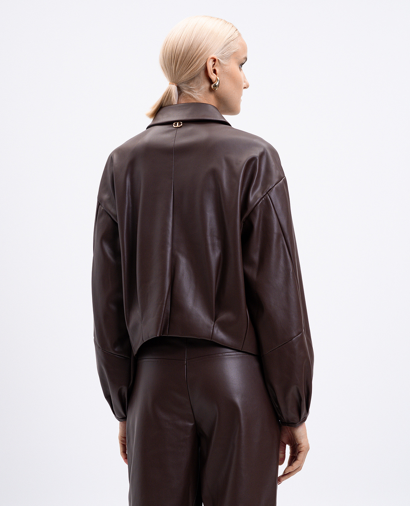 

Brown jacket with logo Twinset