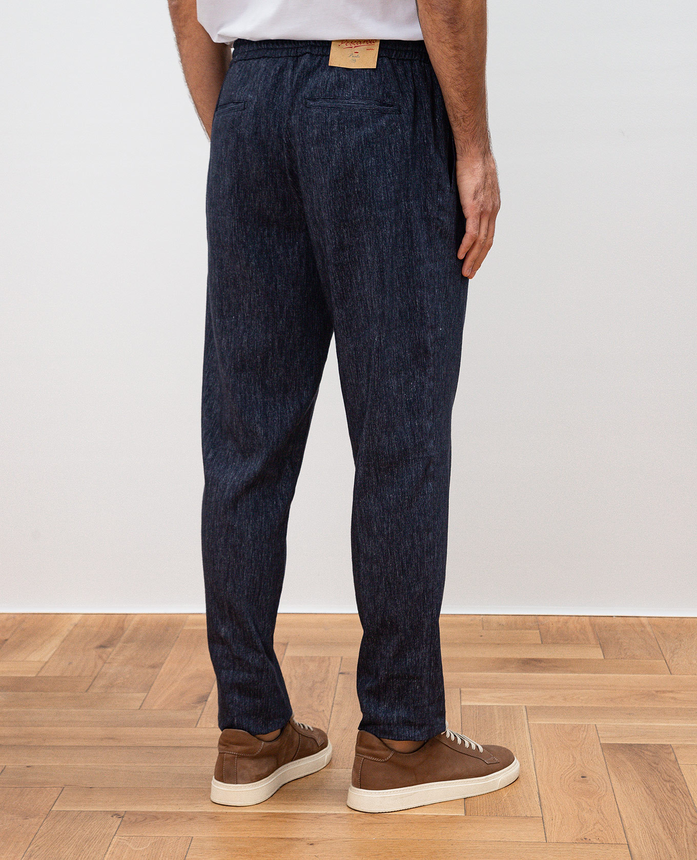 Blue cashmere and linen pants Marco Pescarolo 4