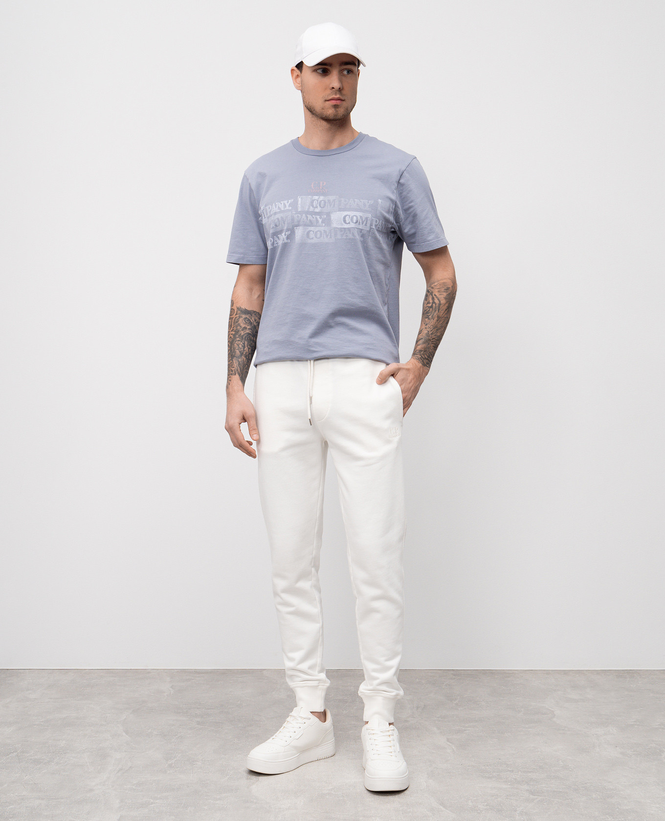 

White joggers with logo embroidery C.P. Company
