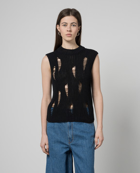 Gauchere Black top with slits P12427760592