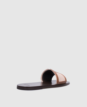 Valentino Viva Superstar Slide Brown Combination Flip Flops 6W2S0LK2JHB