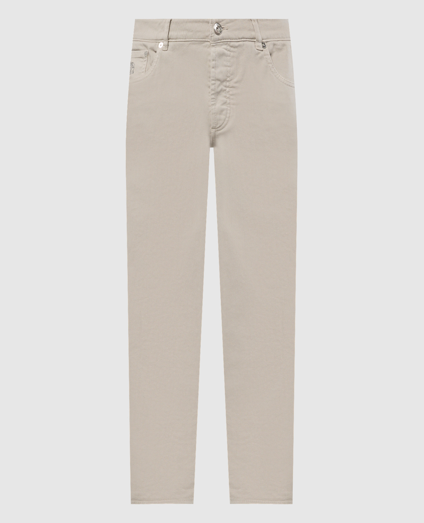 

Beige pants with patch and logo embroidery Brunello Cucinelli