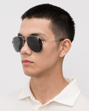 Saint Laurent Silver sunglasses with logo engraving 419695Y9910