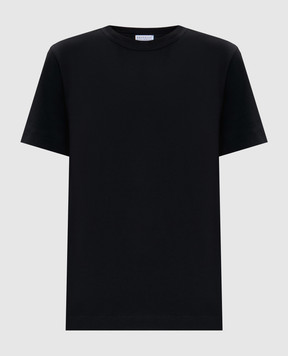 Brunello Cucinelli Black t-shirt with monil lace MPT81BI100