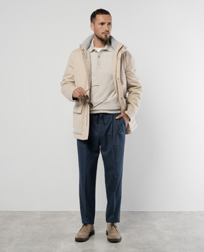 Brunello Cucinelli Blue pants with a pattern ME264E1710