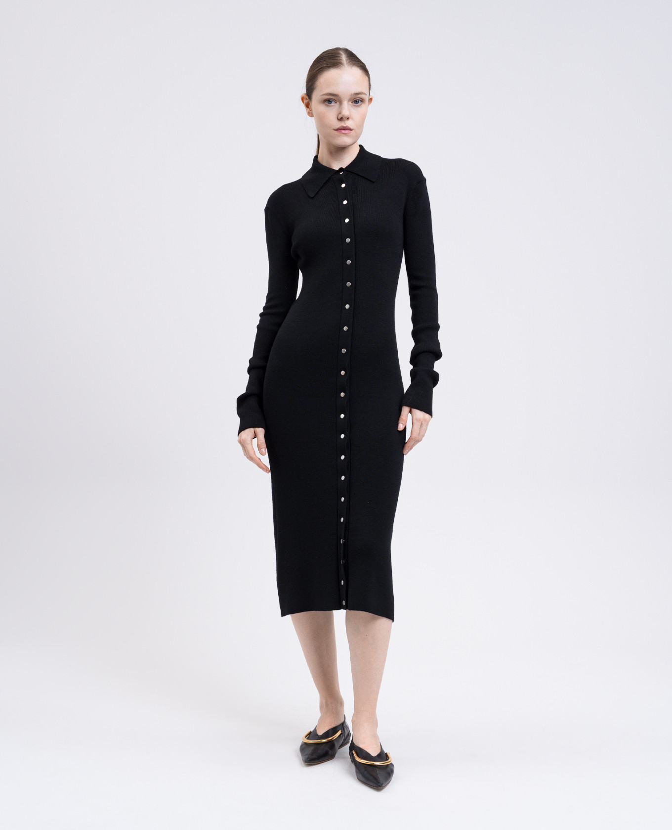 Black wool midi dress Jil Sander 2