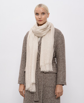 Brunello Cucinelli Beige stole with cashmere and silk MSCDAR097