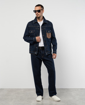 Dolce&Gabbana Blue denim jacket with embossed logo G9BBZDG8LM4