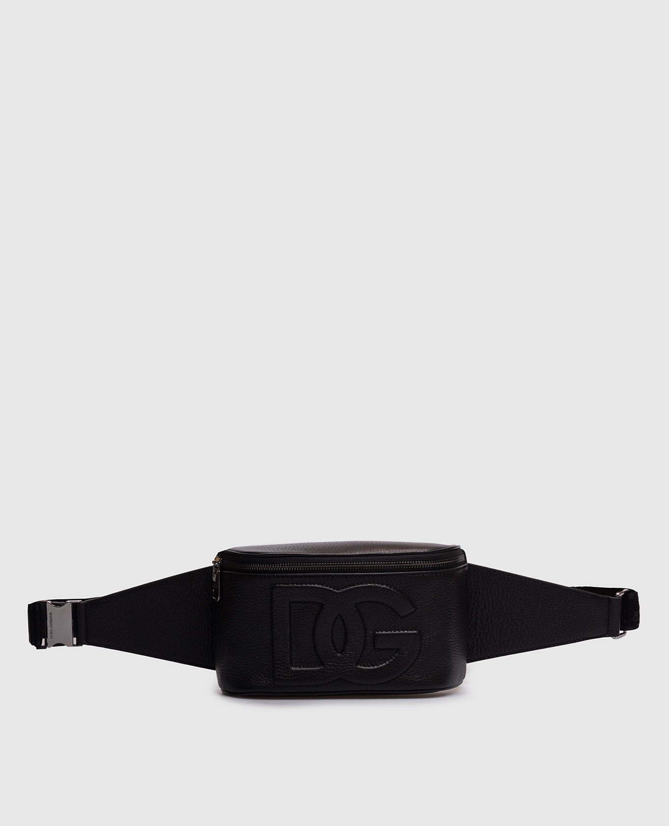 

Black leather belt bag with textured DG logo monogram Dolce&Gabbana